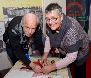 The poppy rug in progress