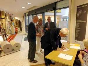 Tony Hardwick and Mike & Gwen Farmer from Burnley with Melvyn